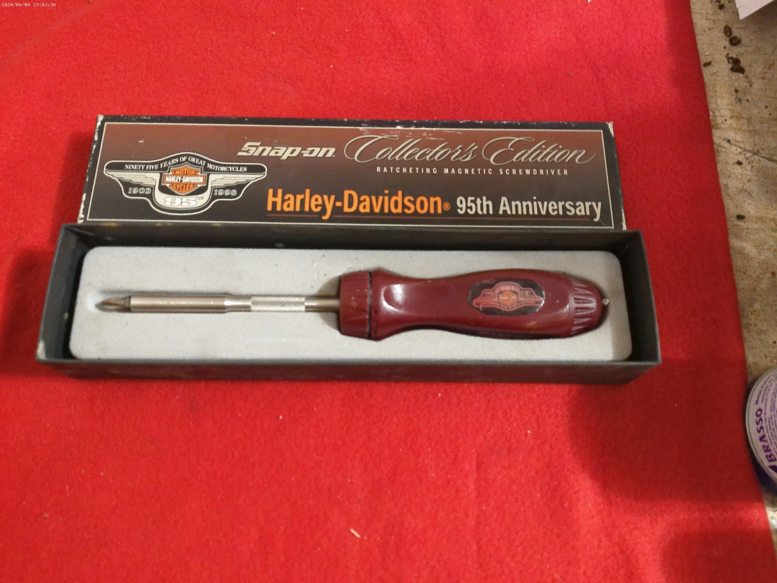 Snap-on Tools 95th Anniversary Hard Grip Ratcheting Screwdriver SSDMR4b-Nos 1998