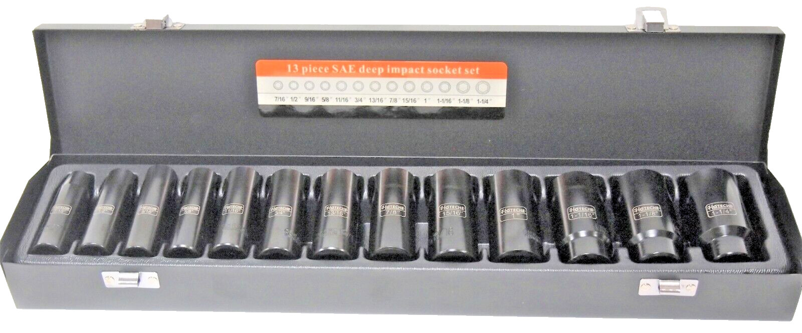 13 PC 1/2″ Dr. Deep Impact Socket Set SAE 6-Pt 7/16″ TO 1-1/4″ 206413