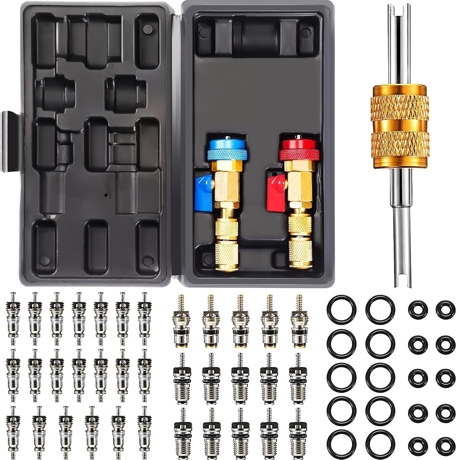 Automotive Valve Core Tool Set 35 Pcs R134A R1234YF Shrader Valve Repair Kit
