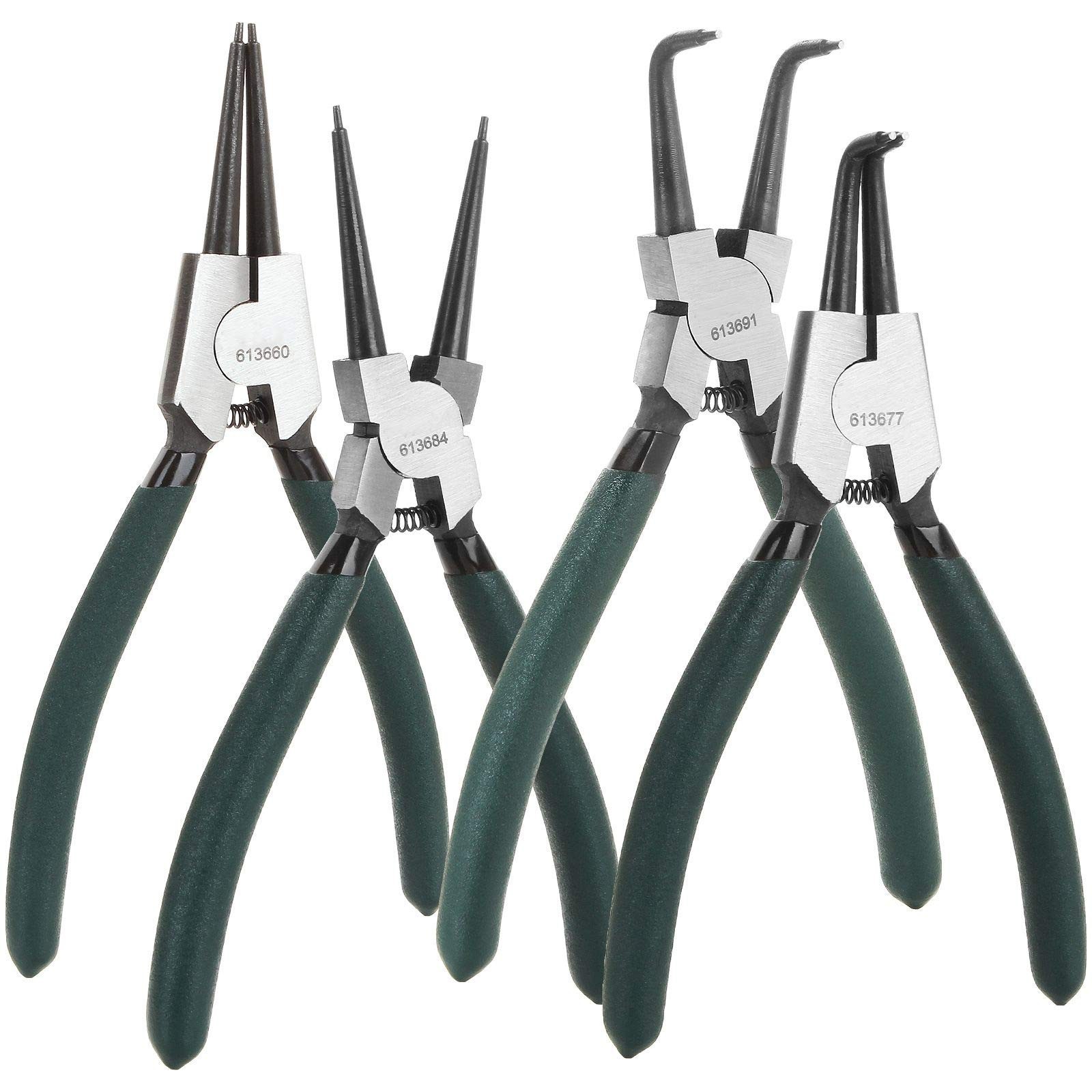 7″ Snap Ring Pliers Set – Heavy Duty Internal/External Circlip Kit, Precision Sp