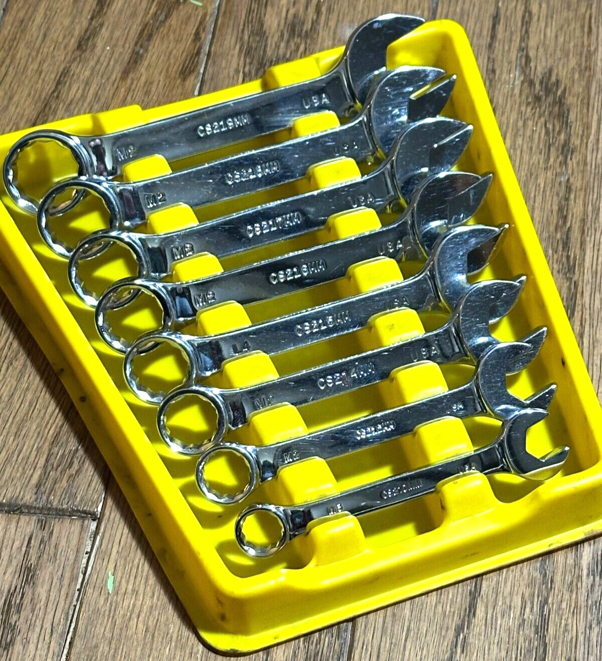 🇺🇸 MAC Tools USA 10-19mm Wrench Set Metric Combo Lot Short Stubby Yellow Tray