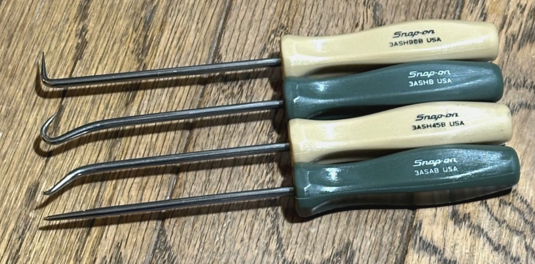 Snap On Tools COMBAT Tan Green Pick Hook Set Screwdriver Puller Cotter Awl Lot