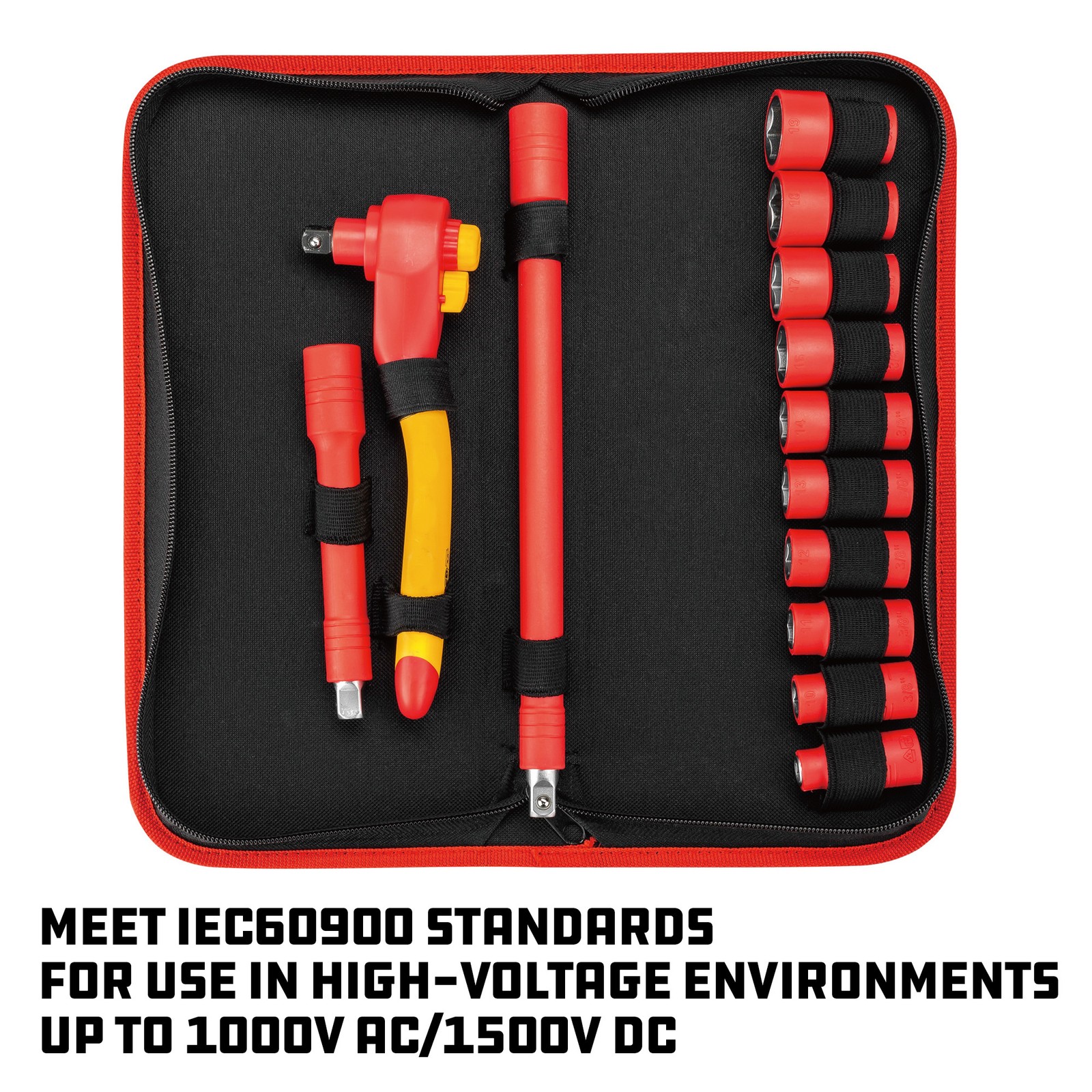 Powerbuilt 13 Piece 3/8-Inch Drive VDE Ratchet And Socket Set – 642937