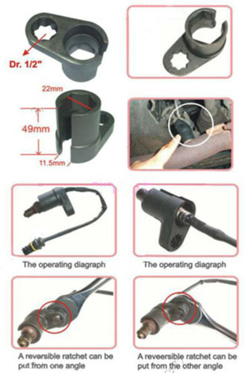 1/2 inches Drive O2 Oxygen Sensor Socket Renew Thread Chaser Vacuum Wrench Tool
