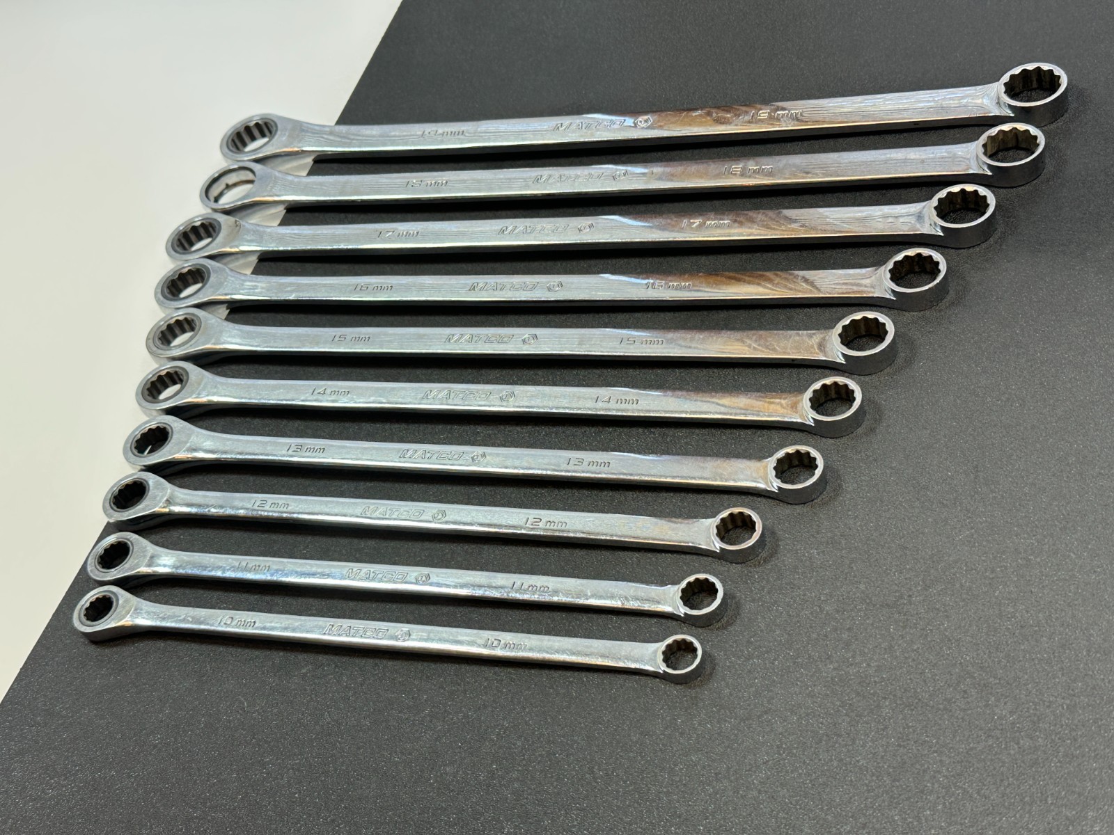 Matco Tools GRBZXLM 10pc Extra Long Metric 10mm-19mm Ratcheting Box Wrench Set