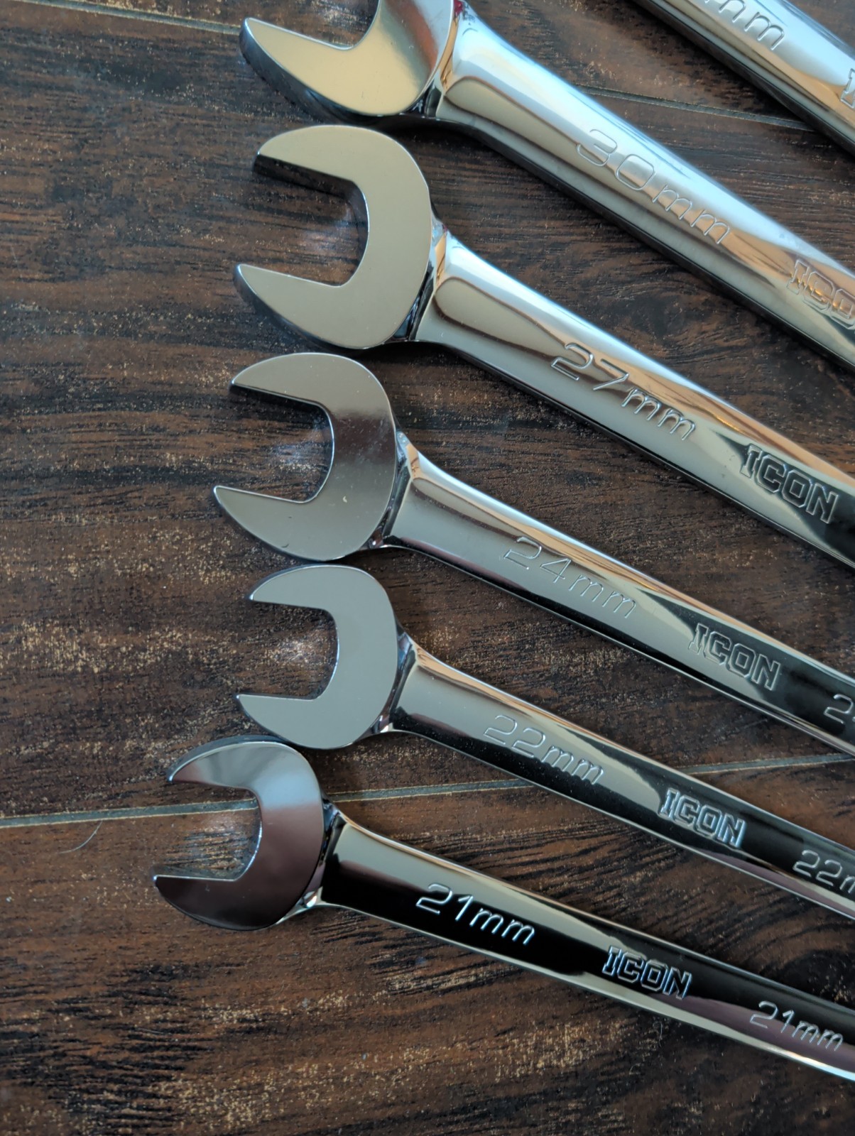 ICON 6 Pc Set METRIC REVERSIBLE RATCHETING COMBINATION WRENCHES 32mm-21mm