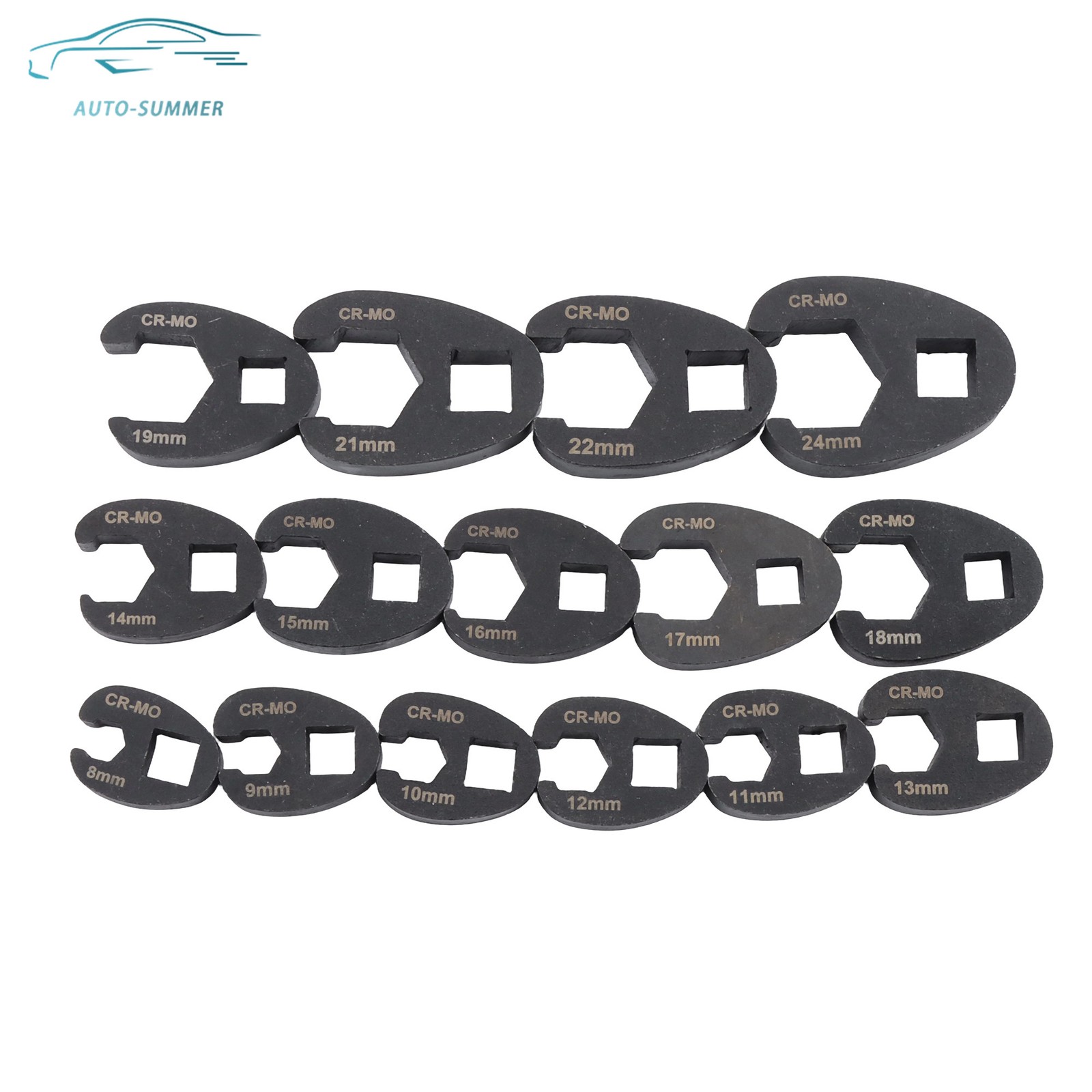 15PCS Crows Foot Wrench Set 1/2″ and 3/8” Drive Flare Nut Crowfoot Wrench Set