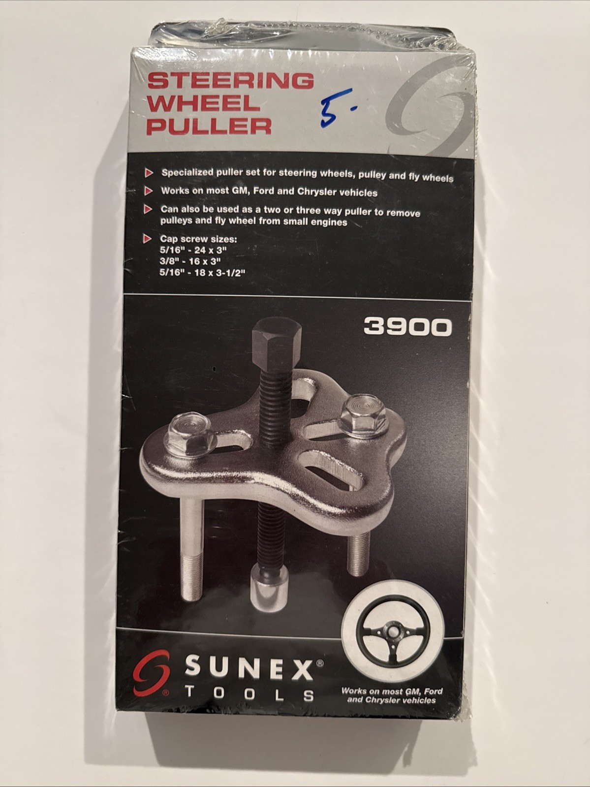 Sunex 3900 Steering Wheel Puller NEW Sealed GM Ford Chrysler Tool NEW SEALED
