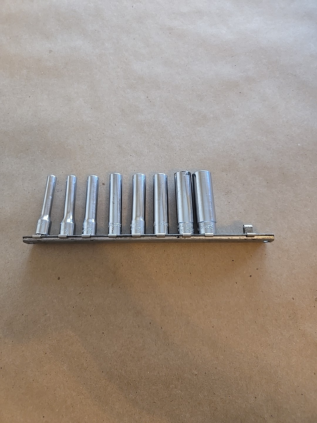 Snap On 1/4″ Drive 3/16″-7/16″ 6PT SAE Deep Chrome Sockets With Rack Lot Of 8