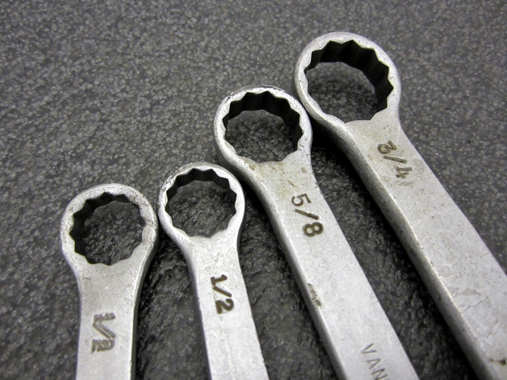 Vintage Vanadium Tool Company SAE Combination Wrenches Made in USA