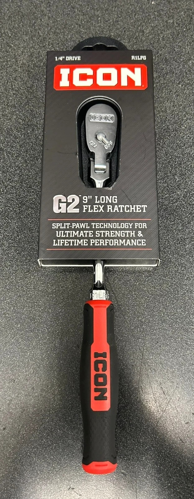 ICON G2 1/4″ Drive Long Flex Ratchet R1LFG NEW w/Comfort Grip NEW