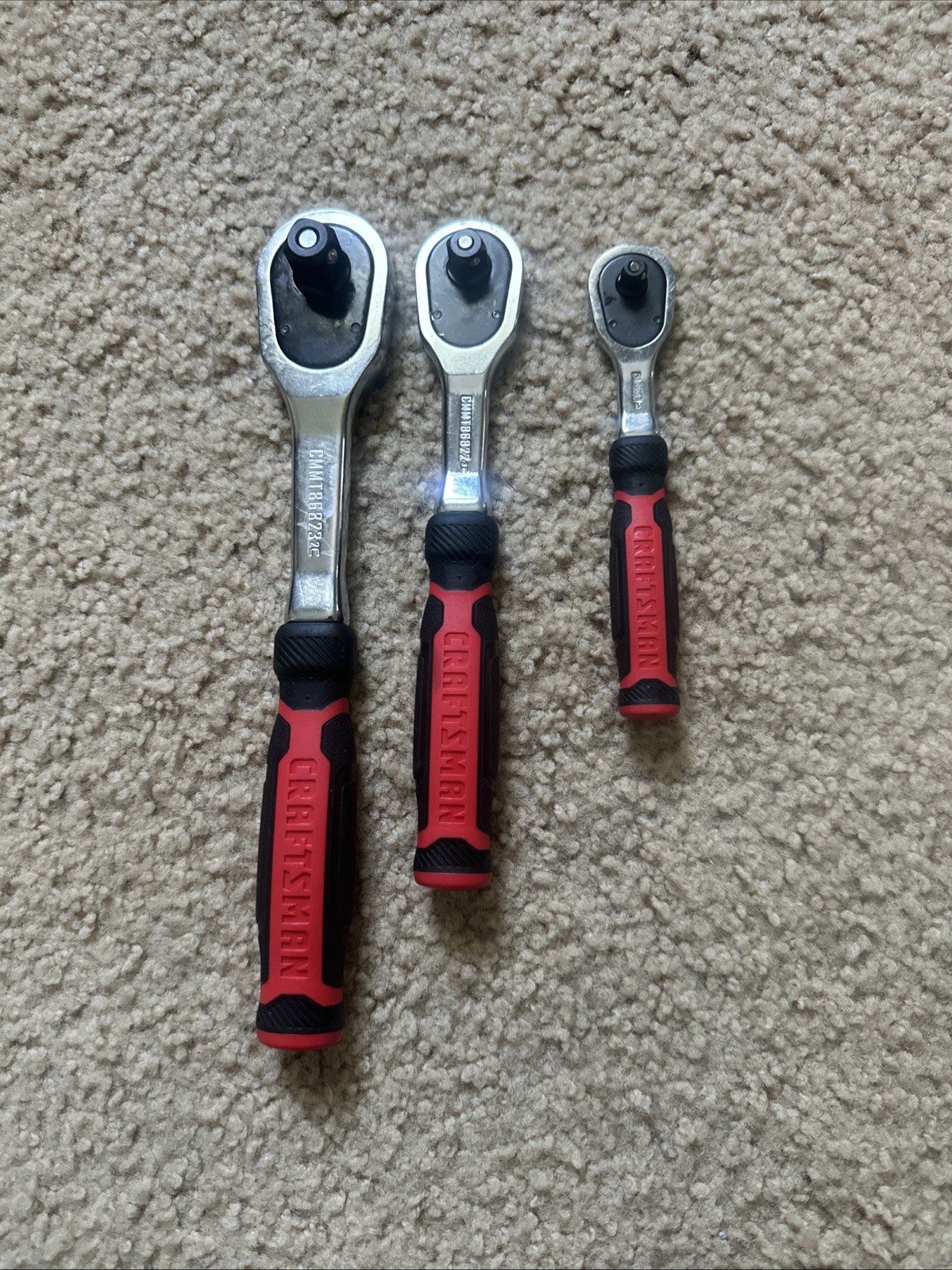 3-pc Craftsman 1/4, 3/8, And 1/2 Drive 72-tooth Ratchet Comfort Grip