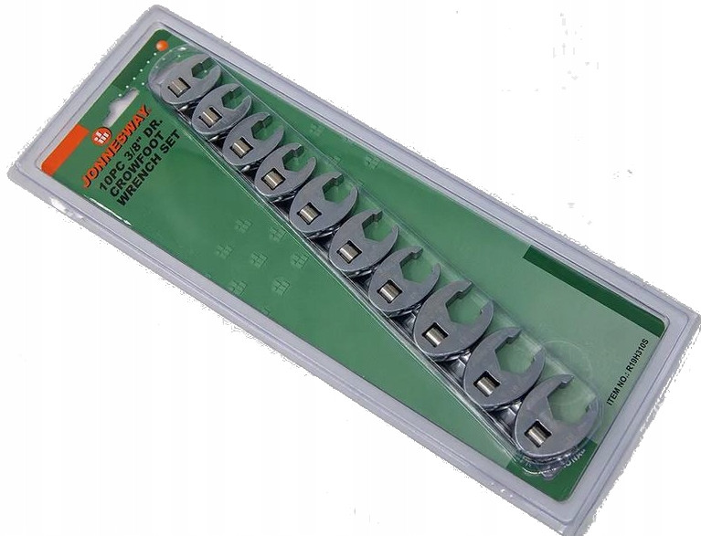 10-pc 3/8″-dr Metric 10-19 CROWFOOT WRENCH SET w/ Snap-on Snap-off Storage Rail