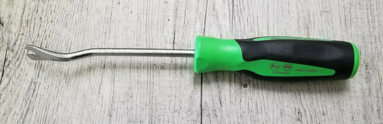New Snap-On Trim Pad Clips Removal Fork Tool GREEN BLACK Soft Handle ASG185B