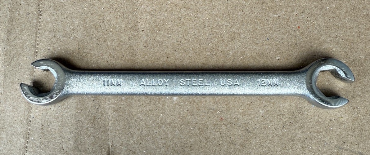 Blackhawk 11mm x 12mmMetric Flare Nut / Line Wrench Satin Chrome ZW-1200 USA NEW