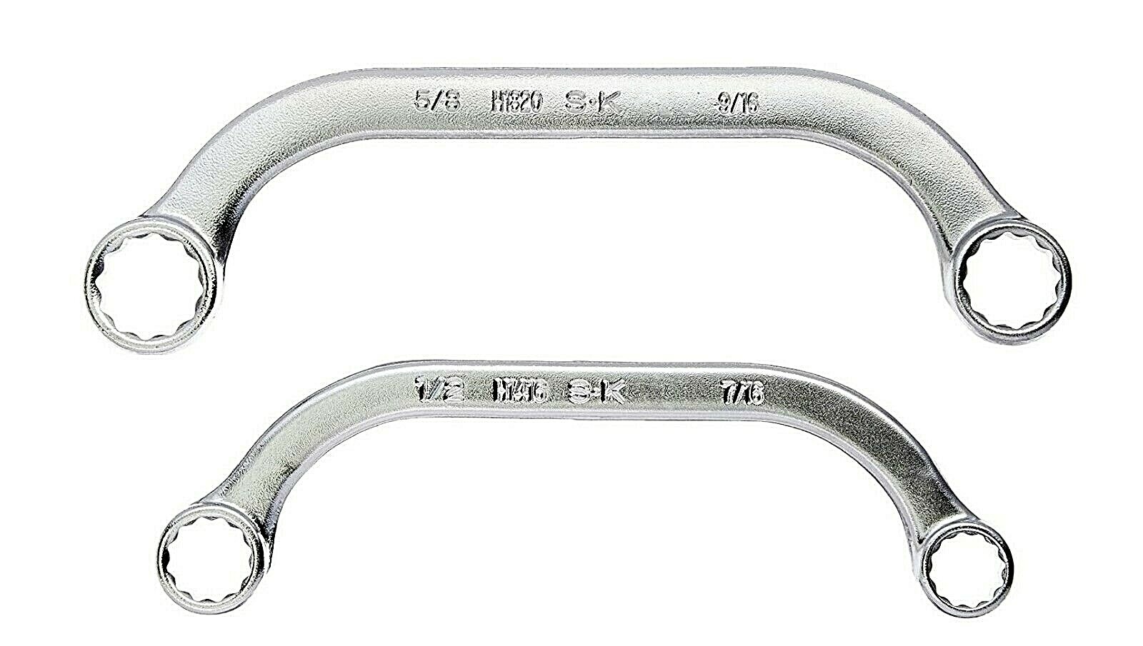 SK TOOLS Starter Manifold Wrench Set 2 pc 12 Point SAE Satin USA H1600