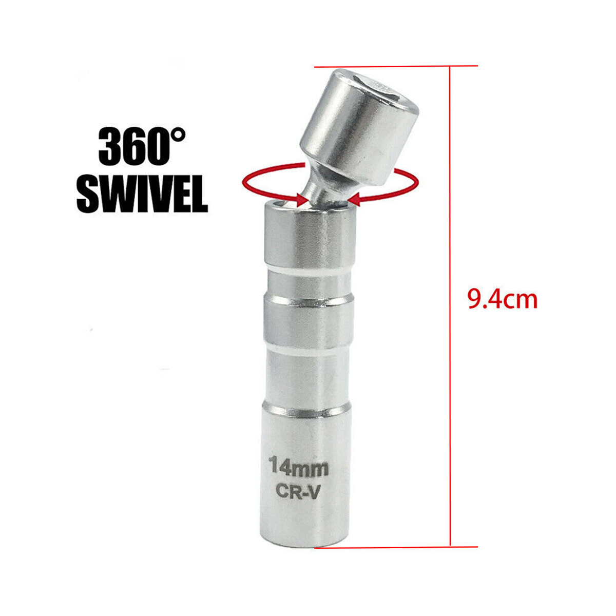 14mm & 16mm Spark Plug Socket Removal Tools Magnetic End 360 Degree Swivel 3/8″