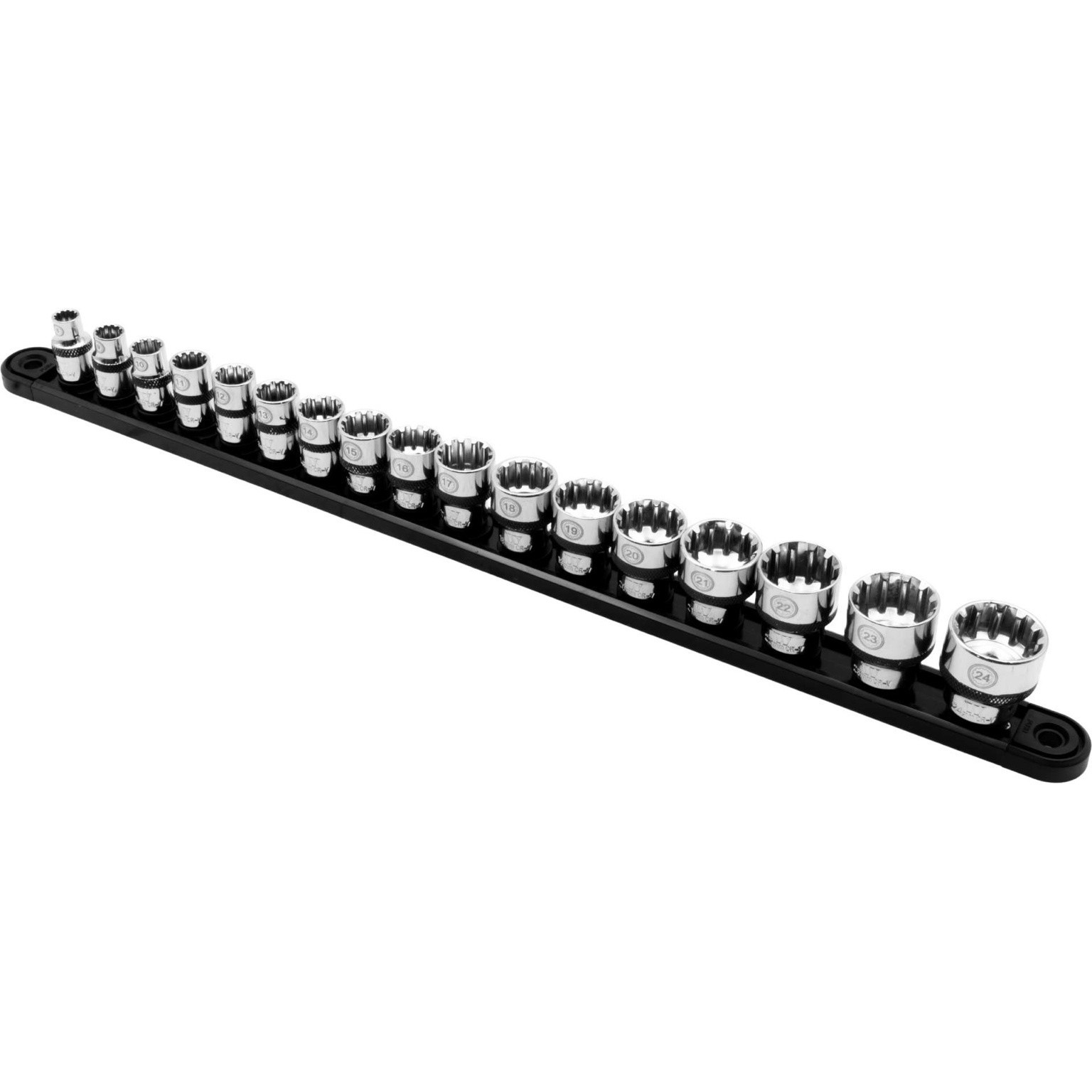 Welzh Werkzeug Multi Lock Shallow Socket Set Chrome 3/8″DR 17-Piece 8-24mm