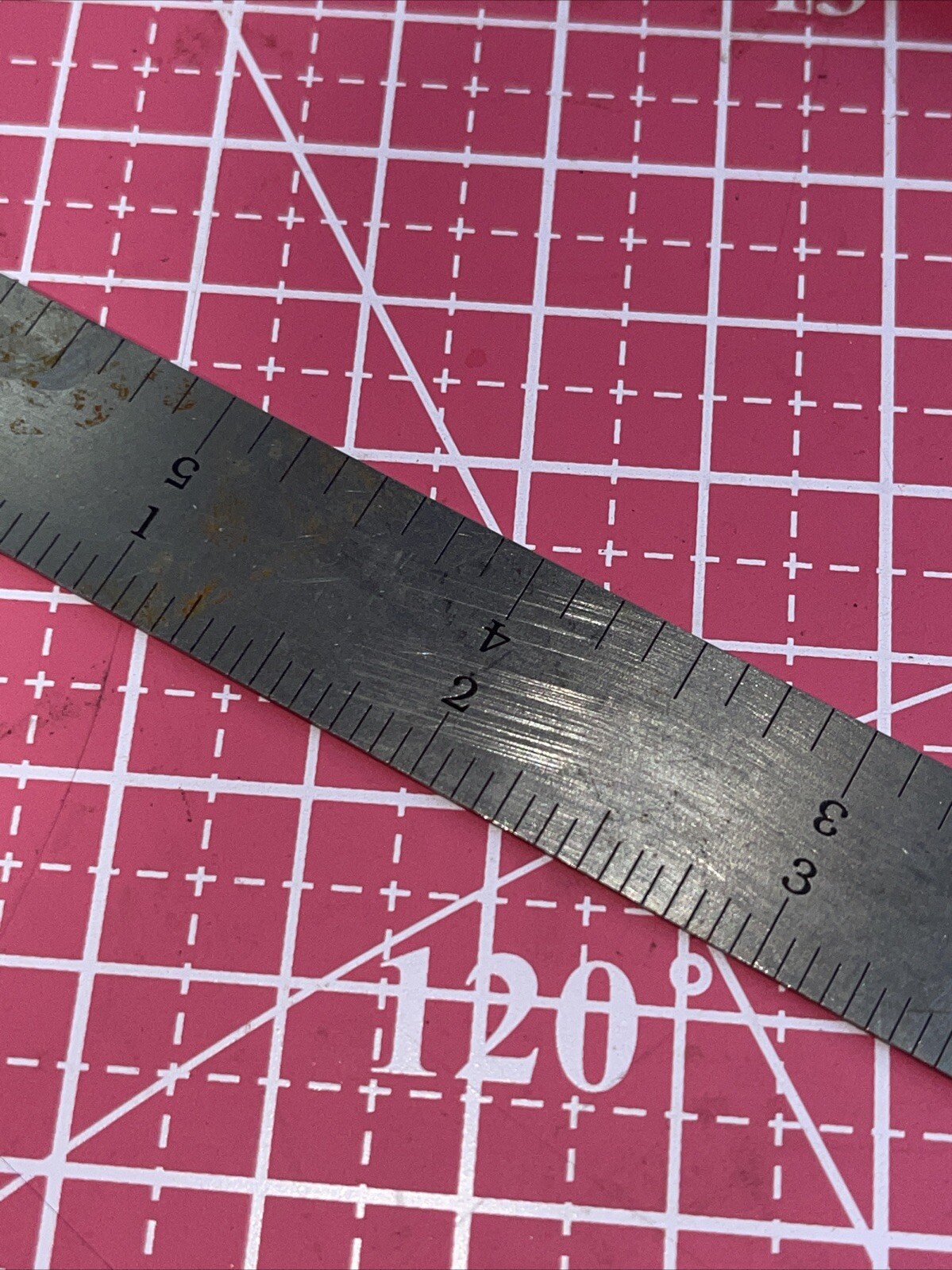 PEC USA 402006 4r Stainless Steel Satin Chrome Machinist Engineer Ruler Vintage