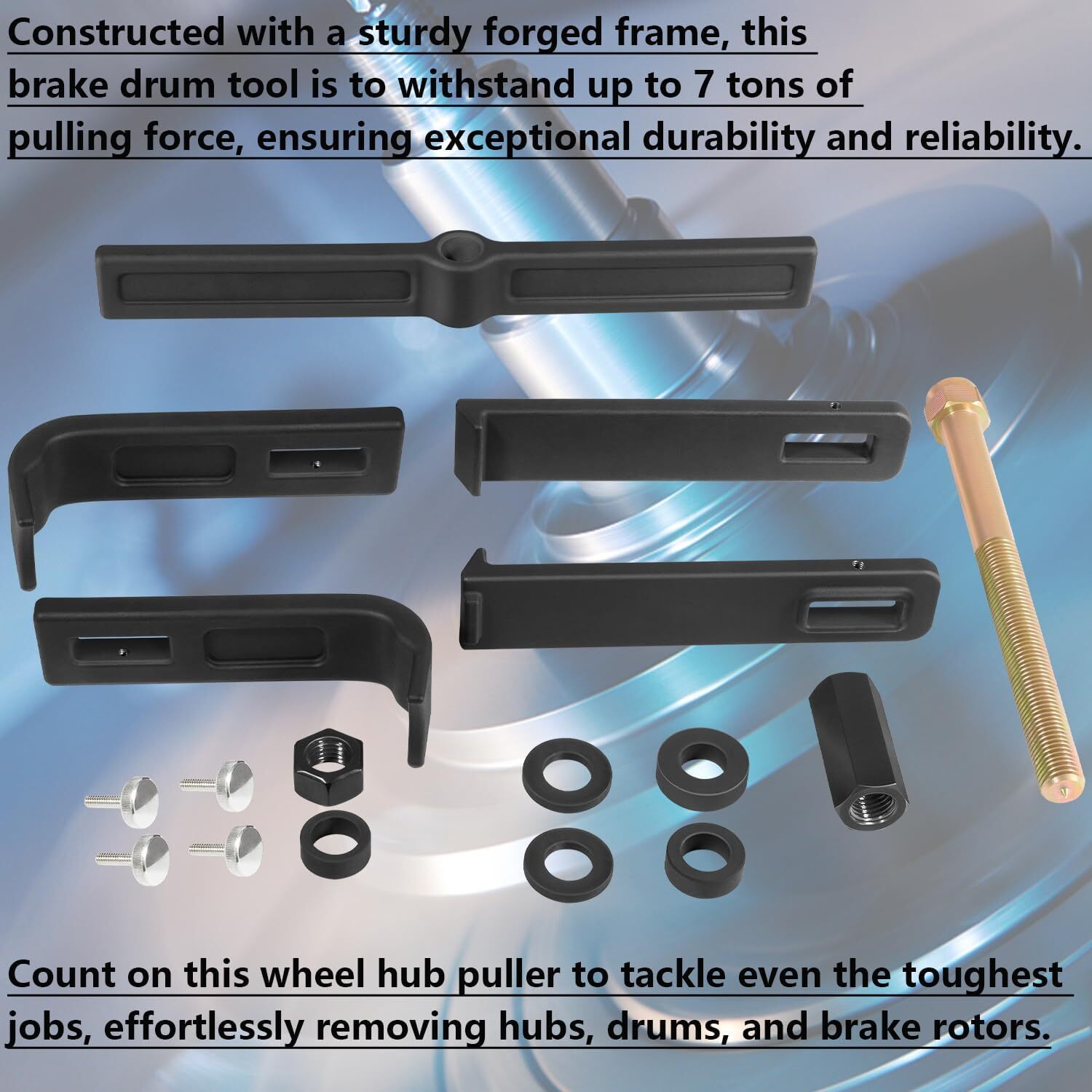 25106 Brake Drum And Rotor Puller, Wheel Hub Tool, fit for Most Common Hub Sizes