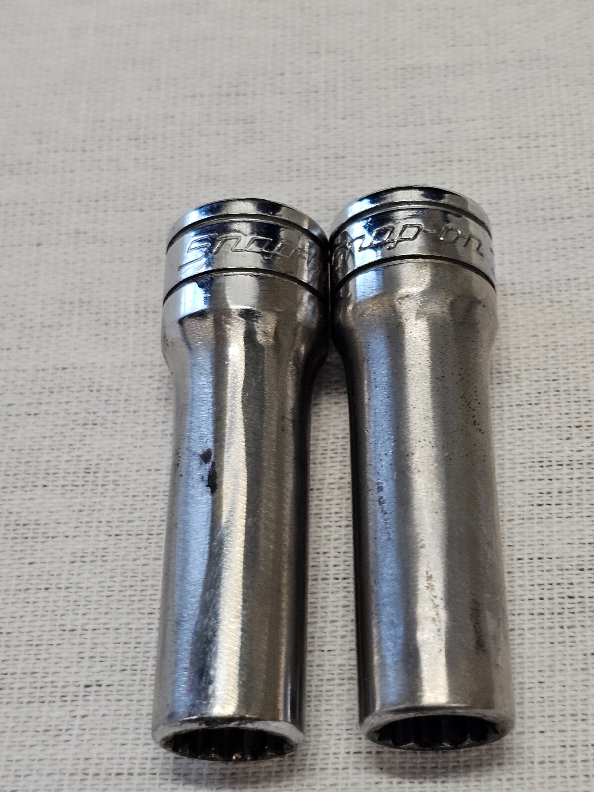 2 Snap-on 3/8″ Standard Deep Well Socket Sae 12 Point 3/8″ Drive SF121 USA