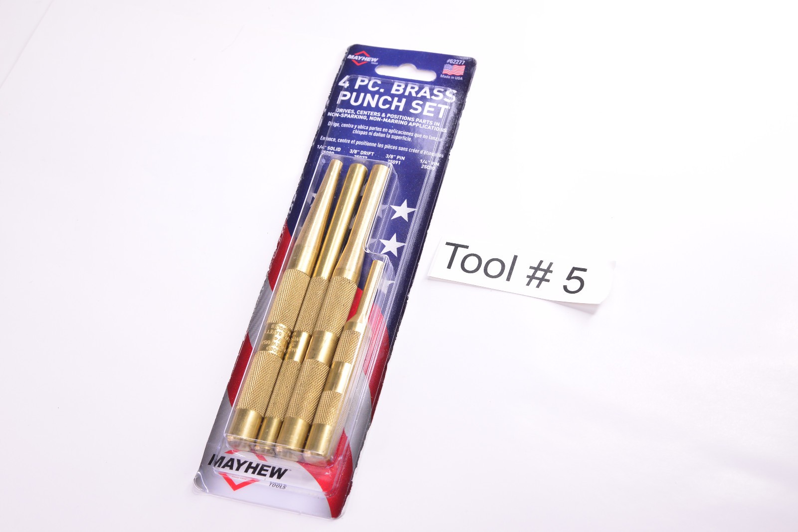 Mayhew Tools 4pc Assorted BRASS Drift and Pin Punch Set #62277