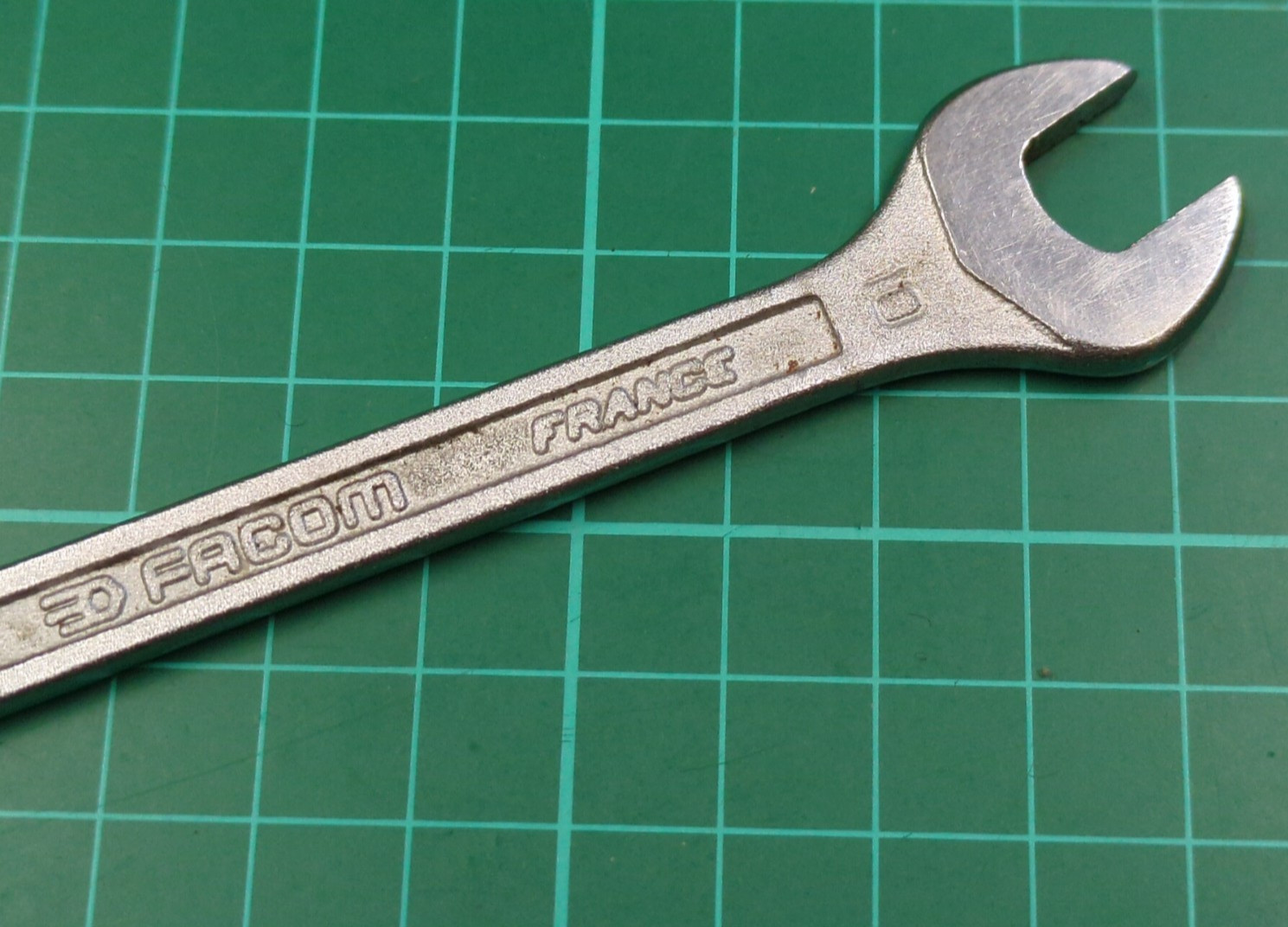 Vintage Facom No44, 10mm x 11mm Vanachrome Open Ended Spanner Made In France
