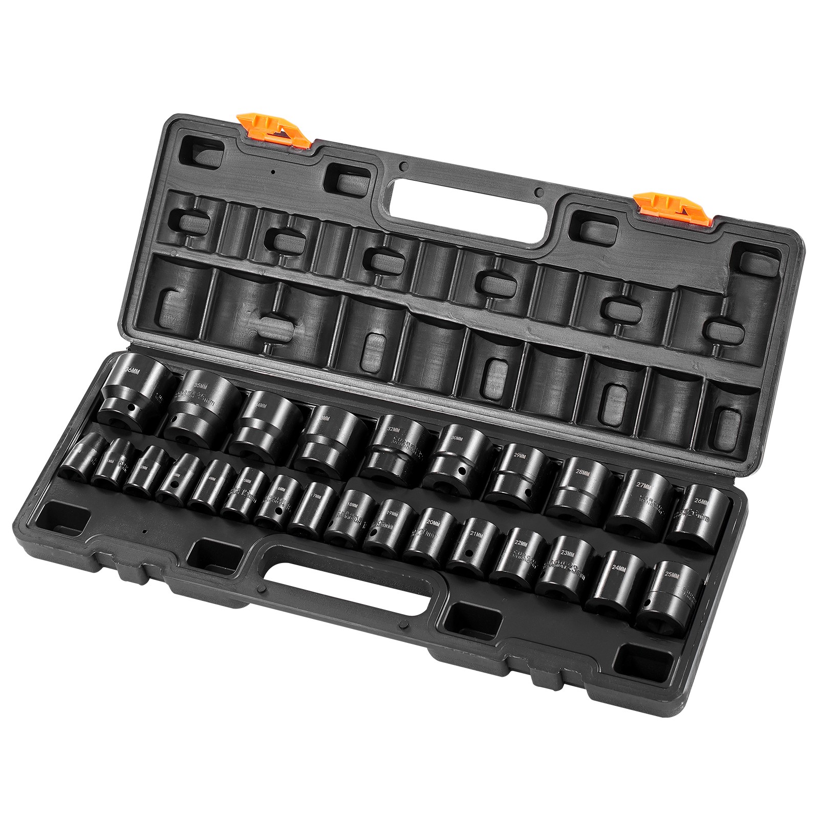 Uimoso 26-Piece 1/2 Inch Drive Impact Socket Set, Standard Length, 6-Point