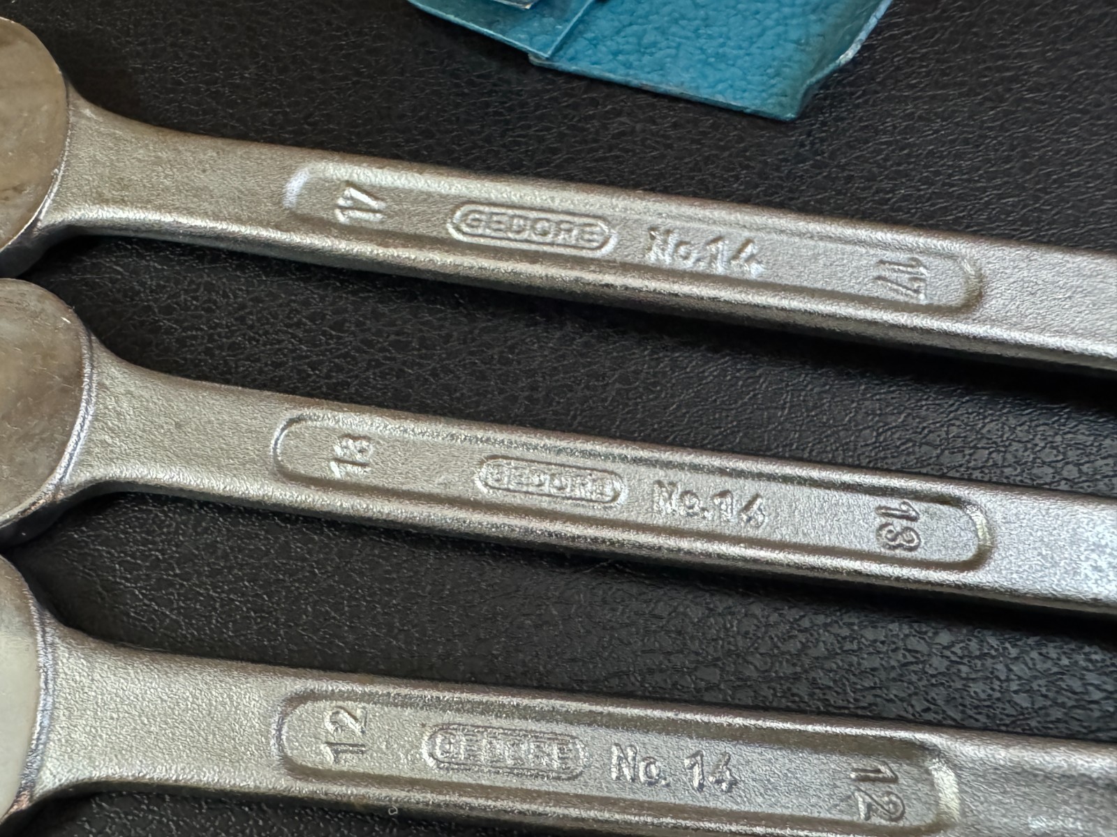 Gedore No. 14 Metric Combination Wrench Set 8 10 12 13 17mm Auto Kit w/ Tray
