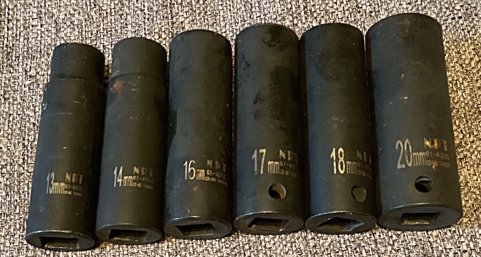 NPT CR-MO Taiwan 1/2” Drive 6 Point Deep Well Metric Impact Socket Set -6pc~