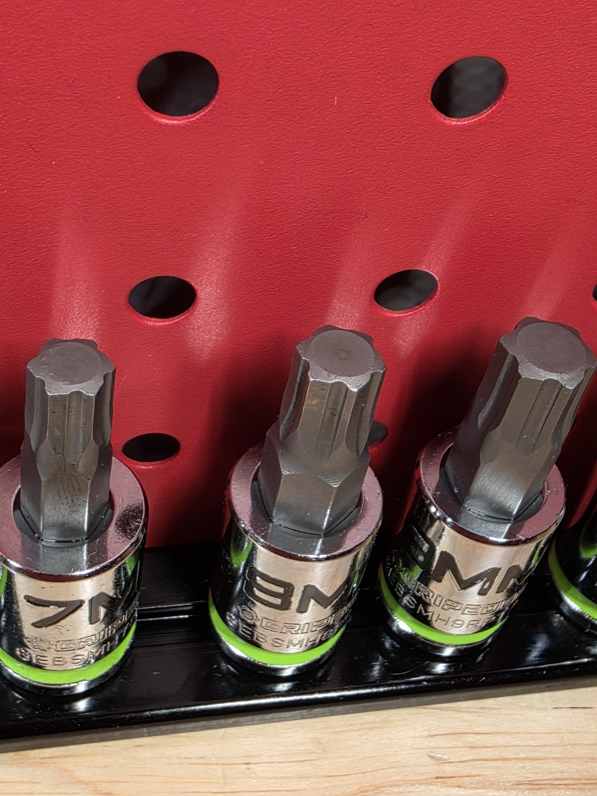 GRIPEDGE HEX Bit Socket Set 7-Piece 4-10mm 3/8» Drive Short RPT Hex Set