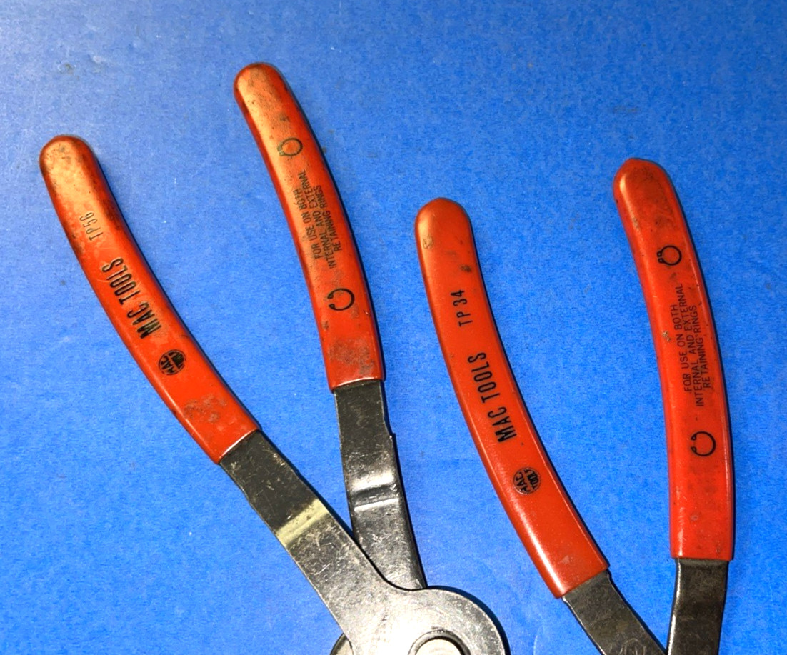 MAC TOOLS 4 PIECE CONVERTIBLE STRAIGHT SNAP RING PLIERS ONE OF EACH SIZE