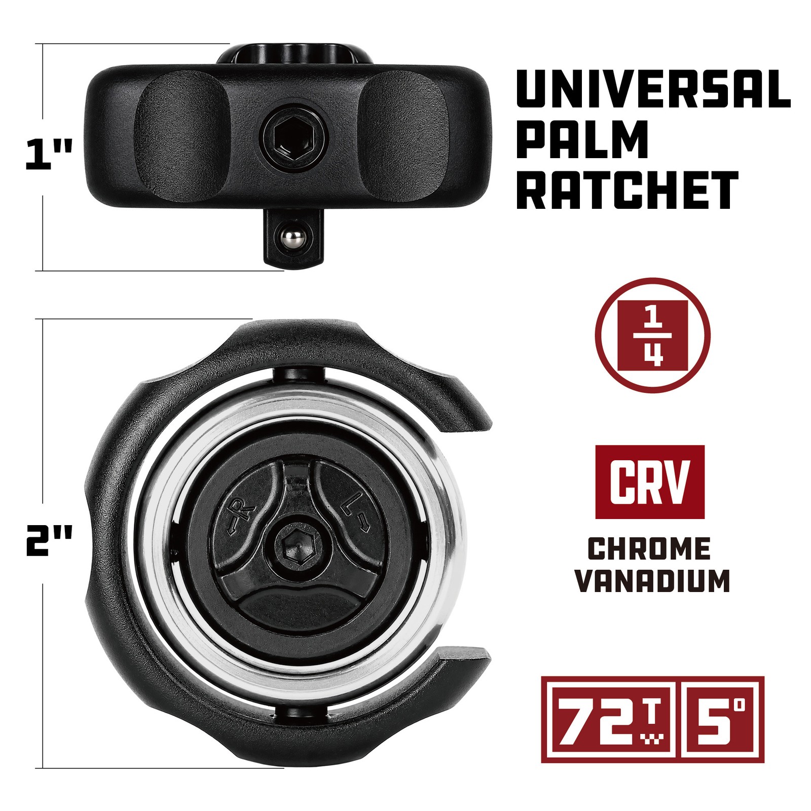 Powerbuilt 1/4-Inch Drive Universal Palm Ratchet – 642927