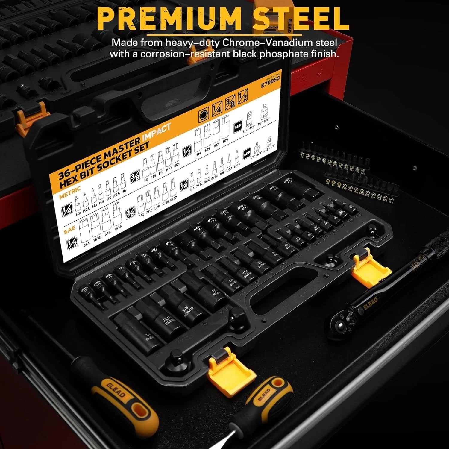 Comprehensive 36-Piece Hex Bit Socket Set – Maximum Durability & Control