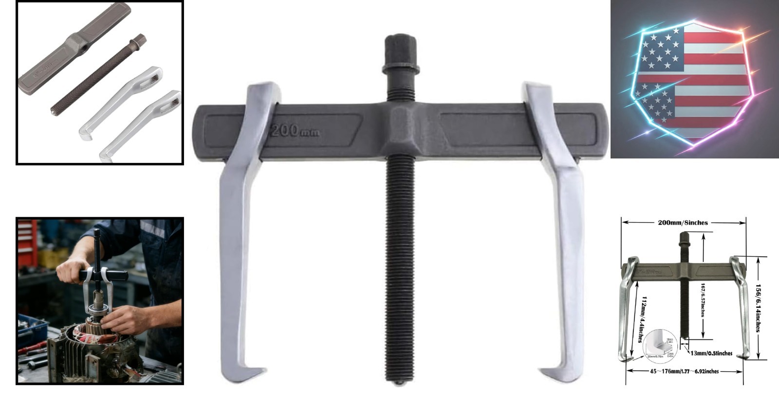 2 Jaw Puller, 2 Claw Gears Puller for Removal of Pulley Flywheel Bearing,Smal..,