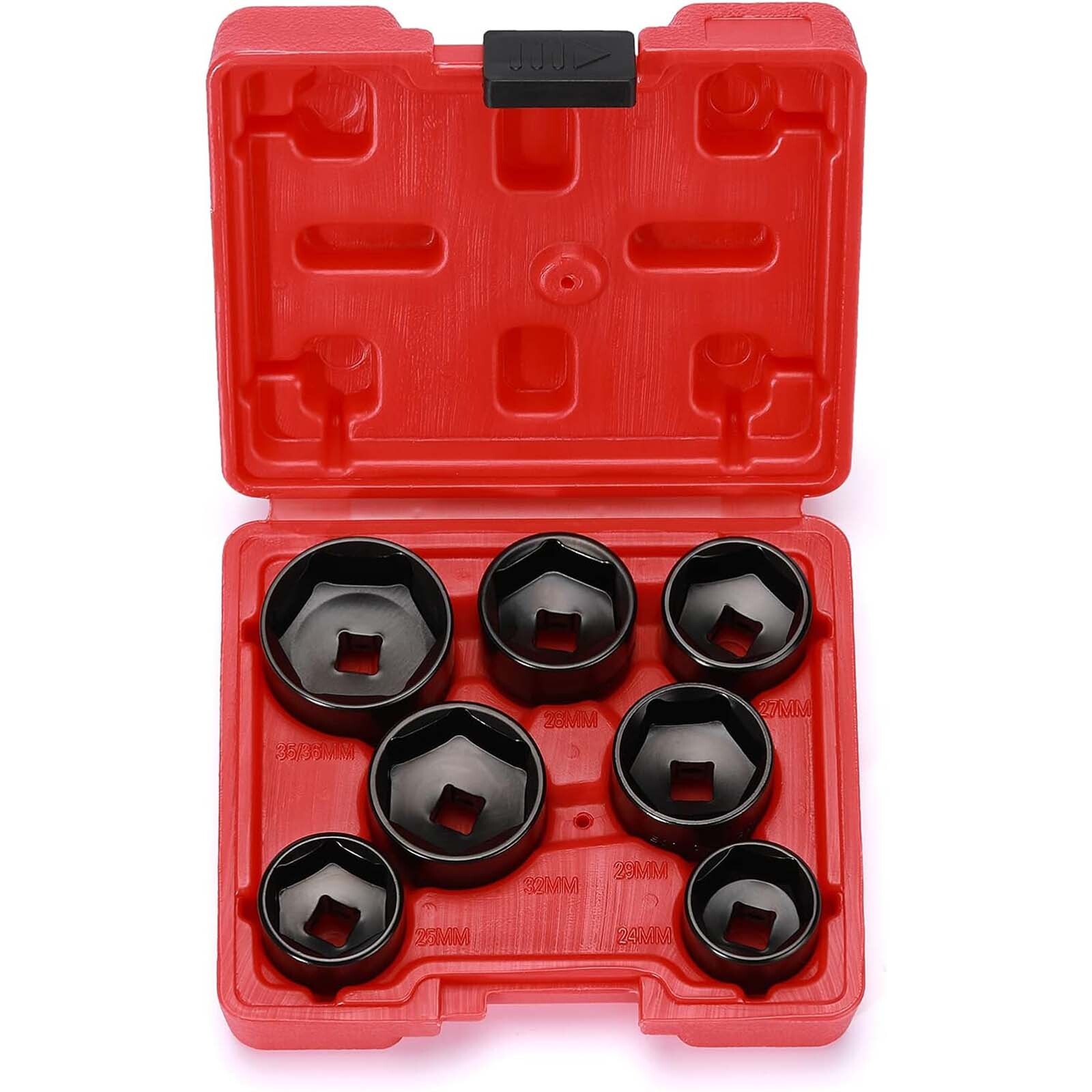 7 Pcs 3/8″ Drive Low Profile Oil Filter Socket Set Installer Tool Set 6 Point