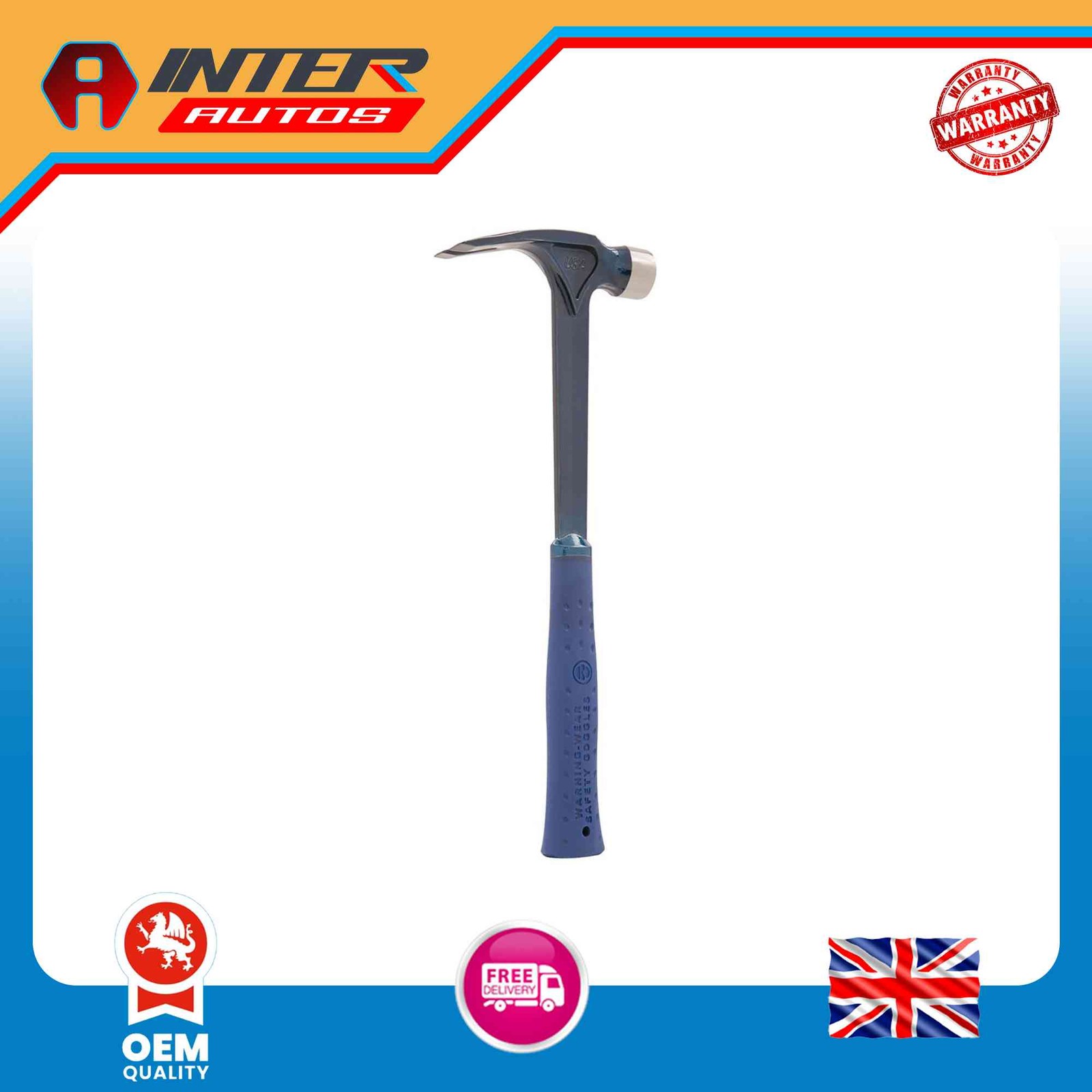 Draper Estwing E6-19S Ultra Series Smooth Face Framing Hammer, 19oz-538g, 15.5″