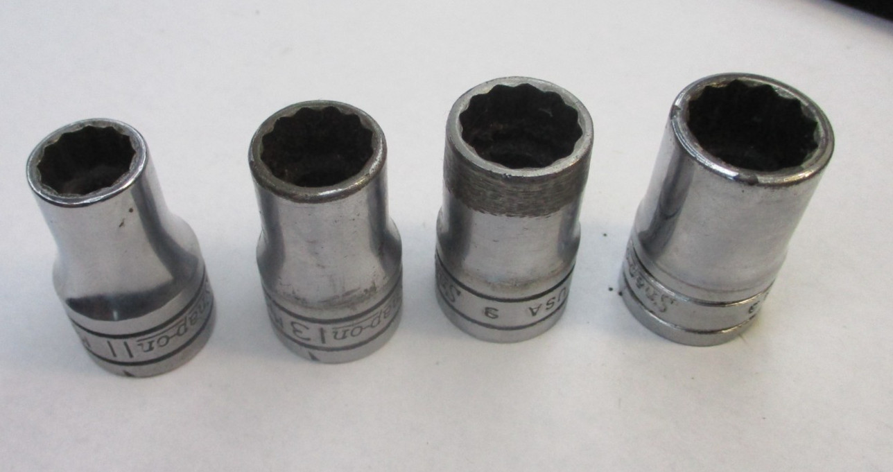 Snap on 4pc 1/2″ Dr 12pt SW11M 11mm SW13M 13m SW14m 14mm SW15mm 15mm Sockets USA
