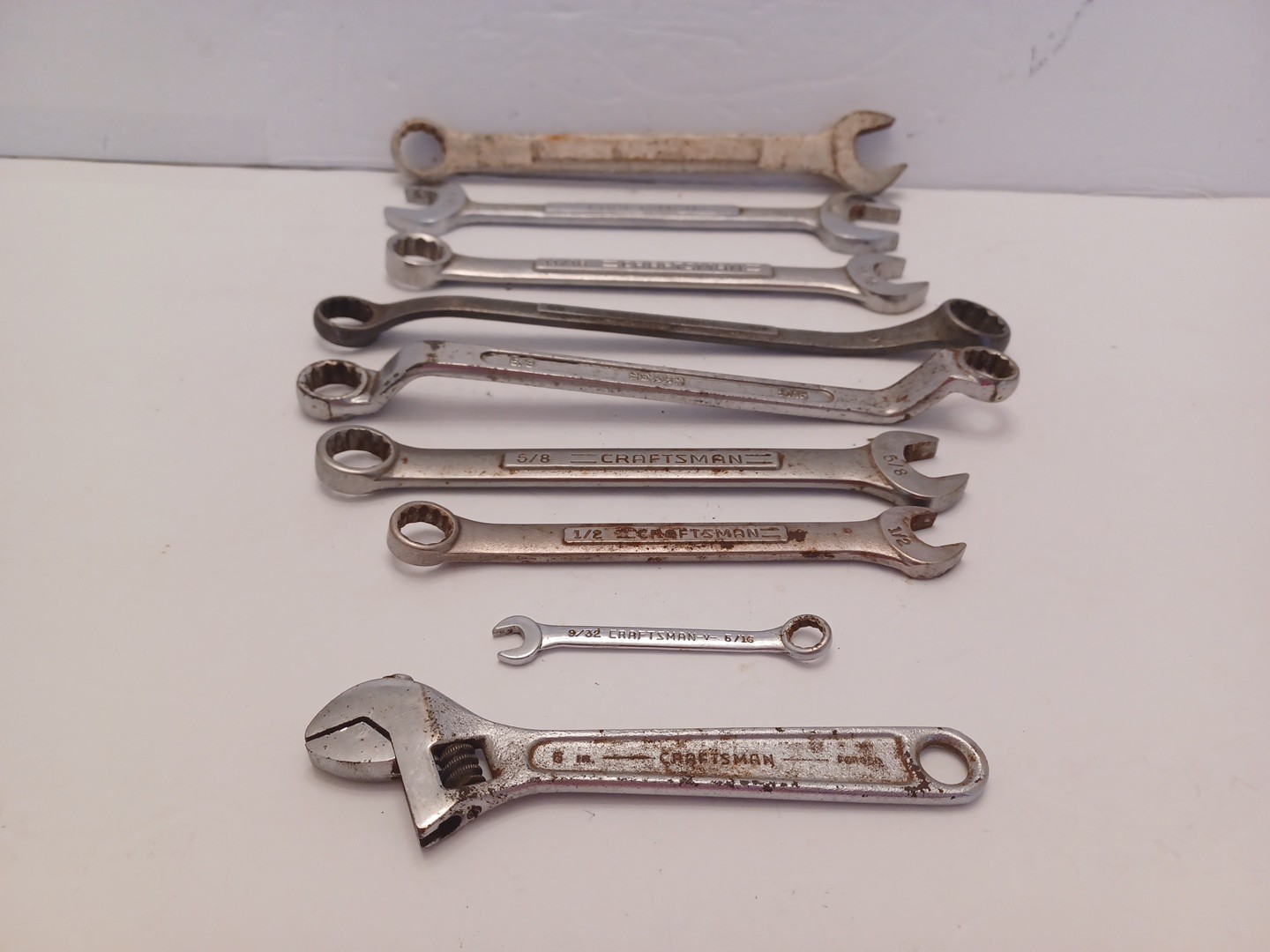 Craftsman Combination Wrenchs(9)BOX & OPEN END SEE PHOTOS FOR SIZES FREE SHIP