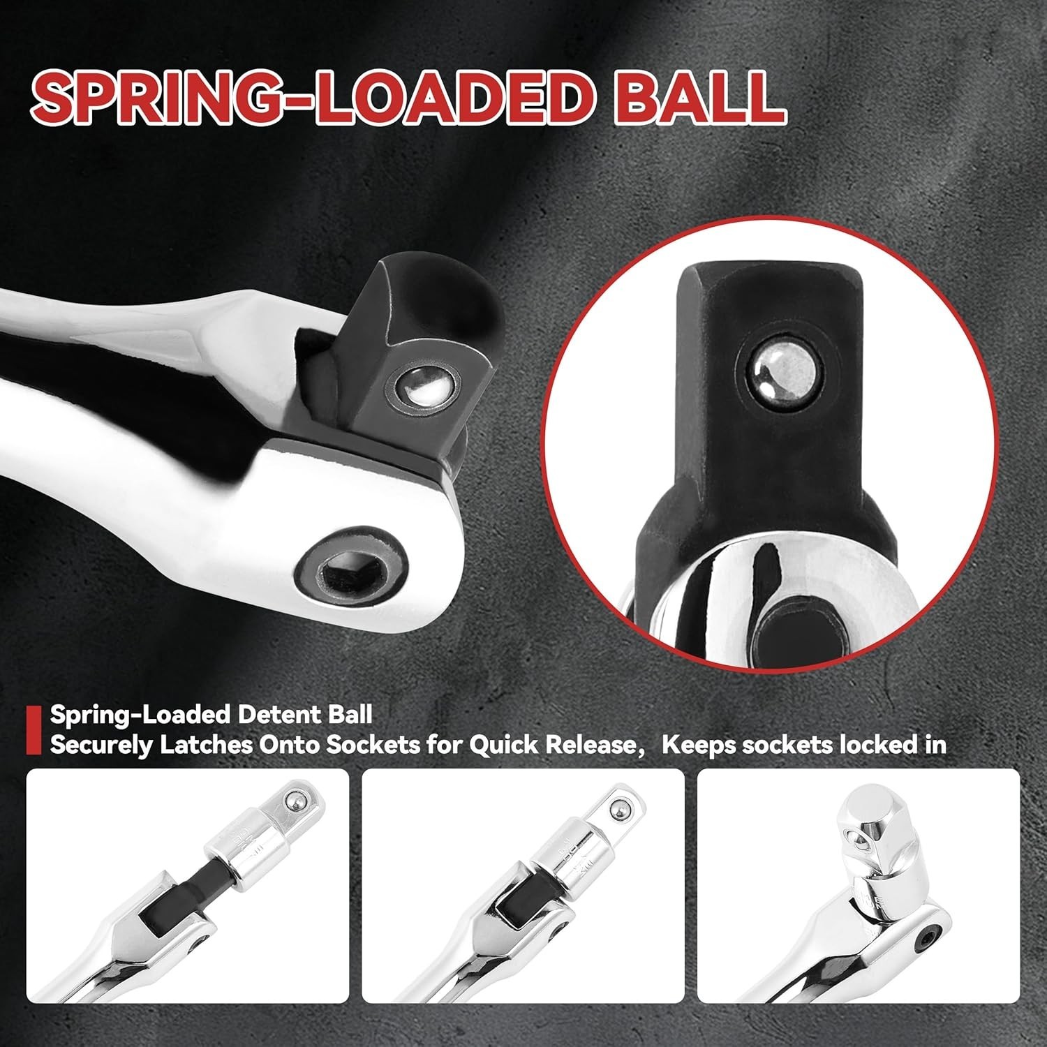 Breaker Bar Set 10 Pieces 3/8 In 1/2 In 1/4 In Drive Rotatable Head
