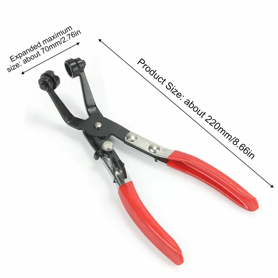 220 mm Angled Hose Clamp Clip Pliers For Fuel & Coolant Pipe Spring Clips 2585