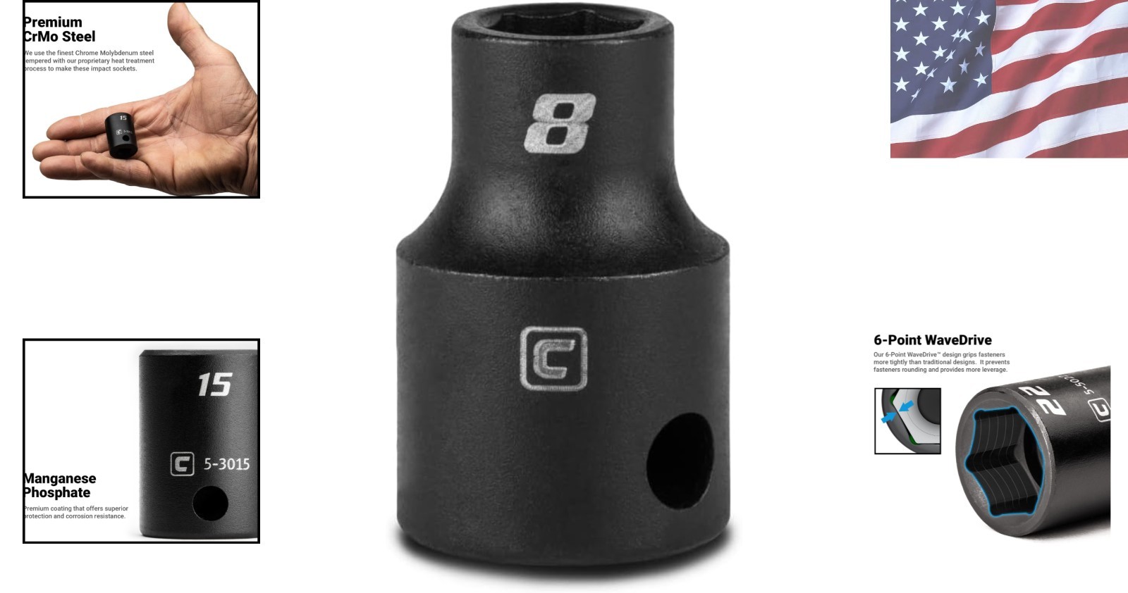 8mm Shallow Impact Socket, 3/8-Inch Drive, 6-Point Design – Professional Grade