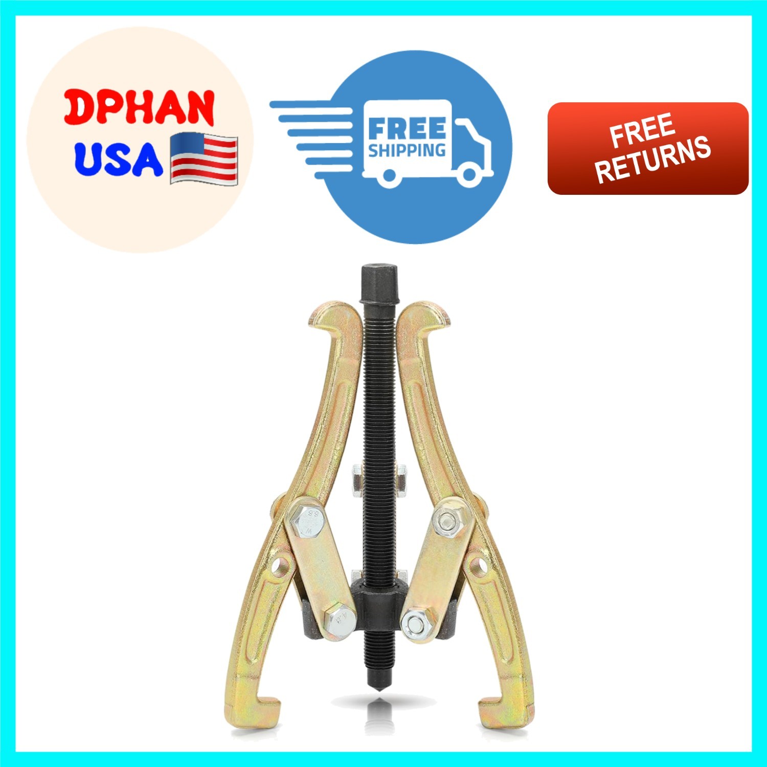 Versatile 8-Inch 3-Jaw Gear Removal Tool – Built to Last with 6 Position Design