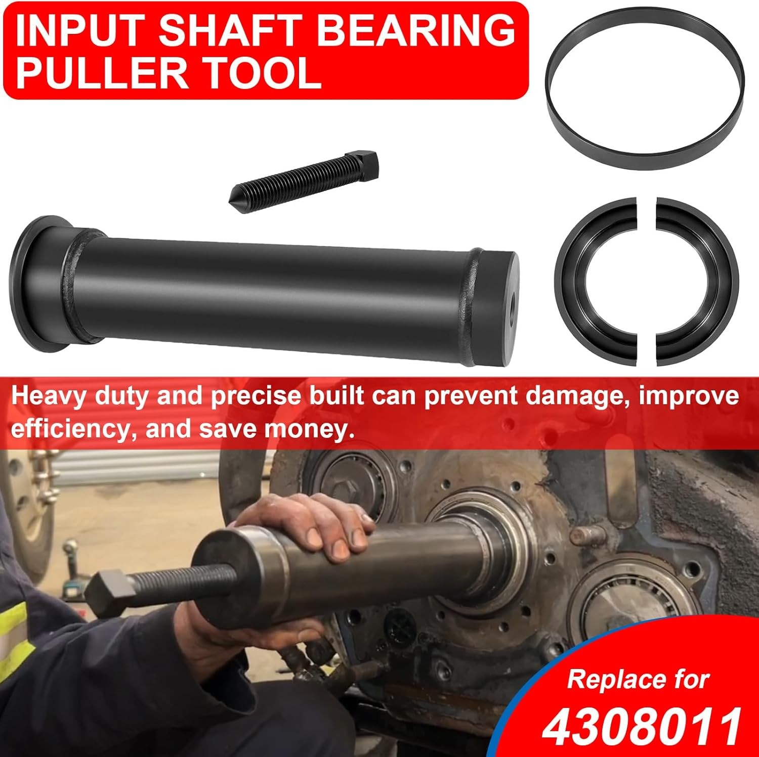 4308011 For 1 3/4″ & 2″ Shafts for Eaton Fuller Input Shaft Bearing Puller Tool