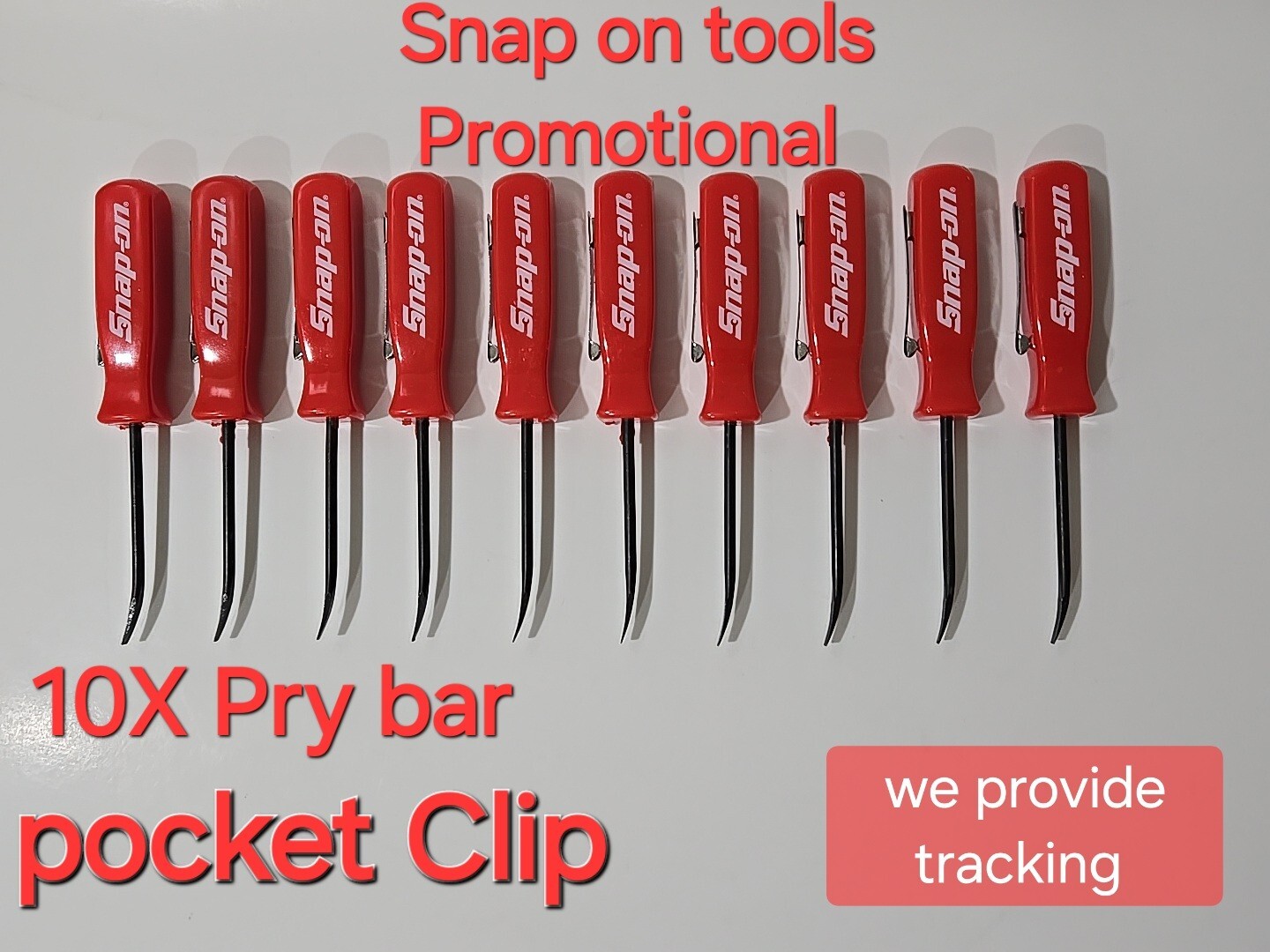 10X Red Snap on tools Promo PRY BAR screwdrivers per order pocket Clip + 2 GIFTS
