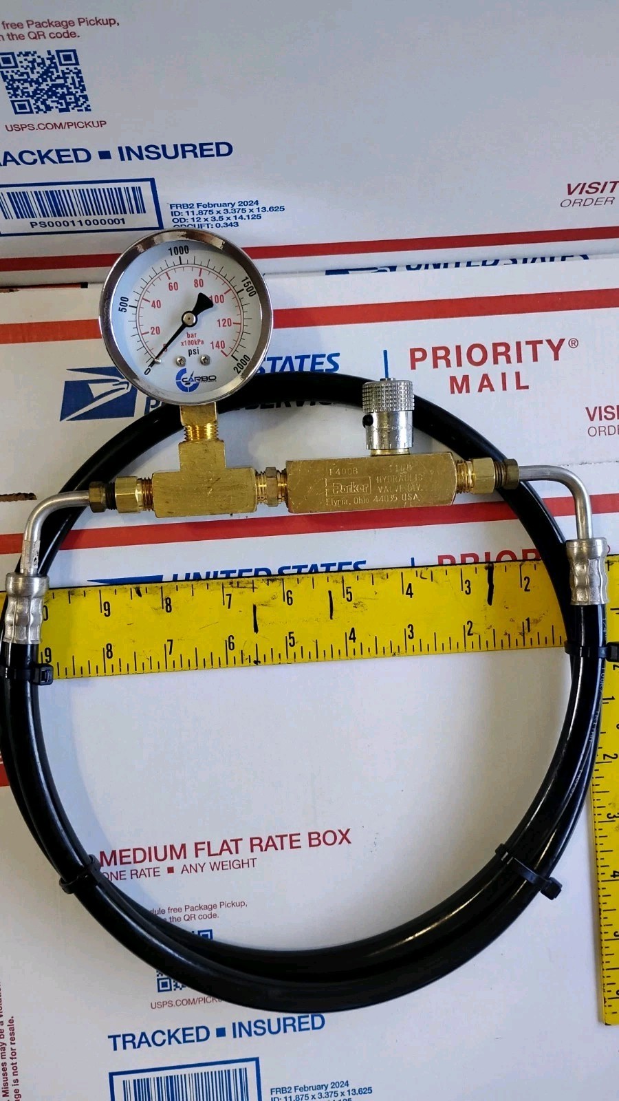 MERCURY MERCRUISER 38053A05 Power Steering Rack Test GAUGE KIT TESTED GOOD USA