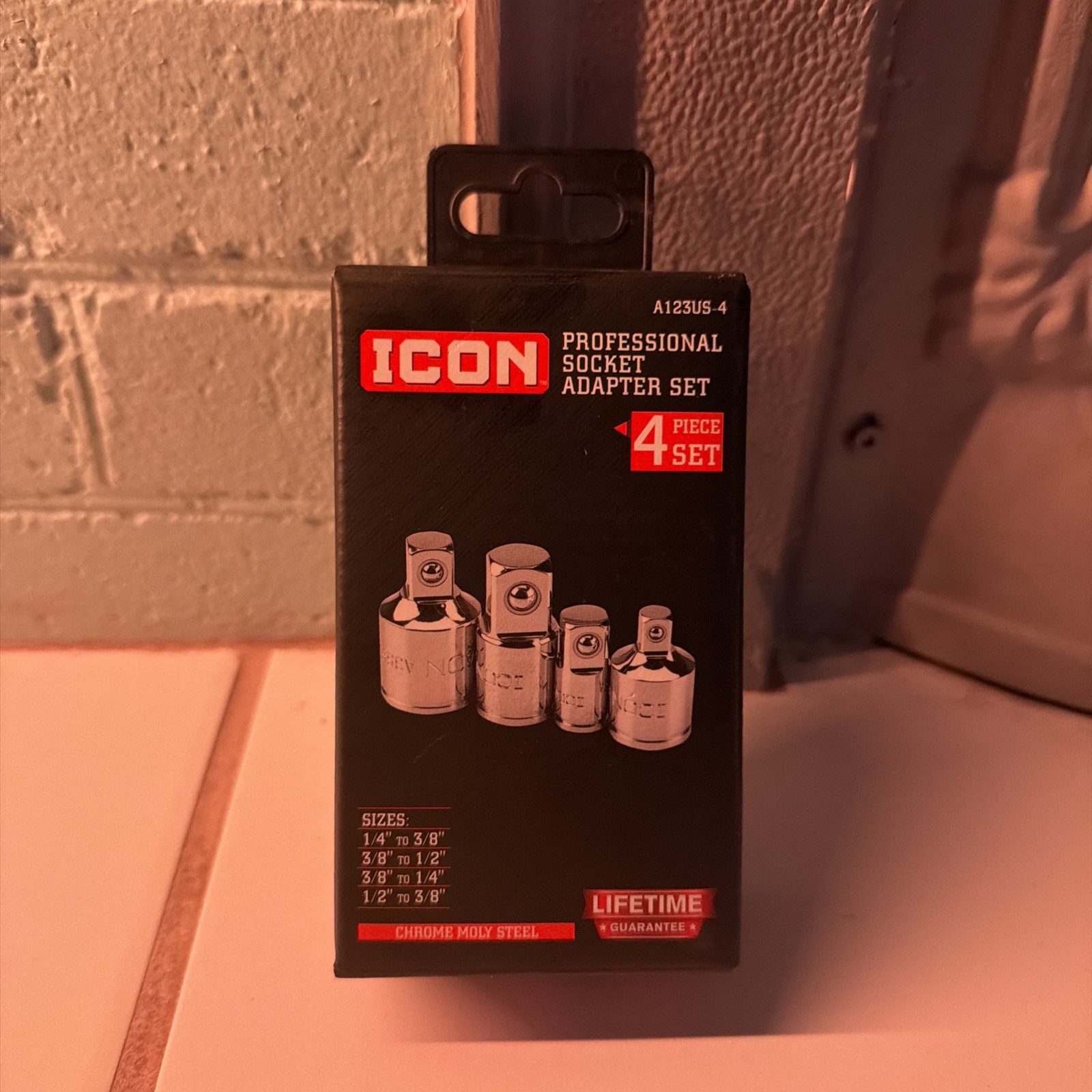 Icon Professional Socket Adapter Set 4 Piece Chrome Moly Steel A123US-4 57324