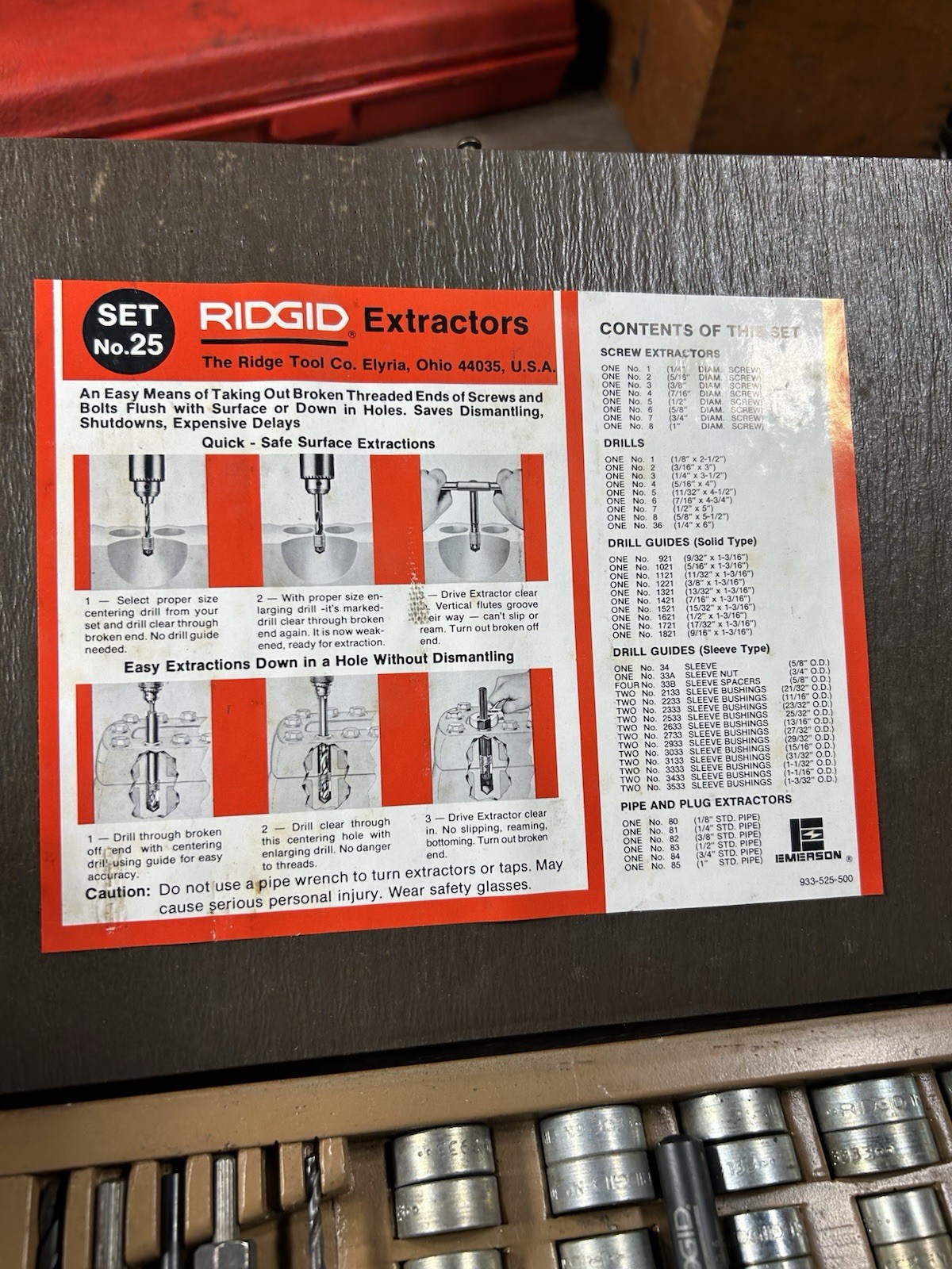 Rigid No. 25 Screw/Bolt/Pipe extractor Nice Shape.