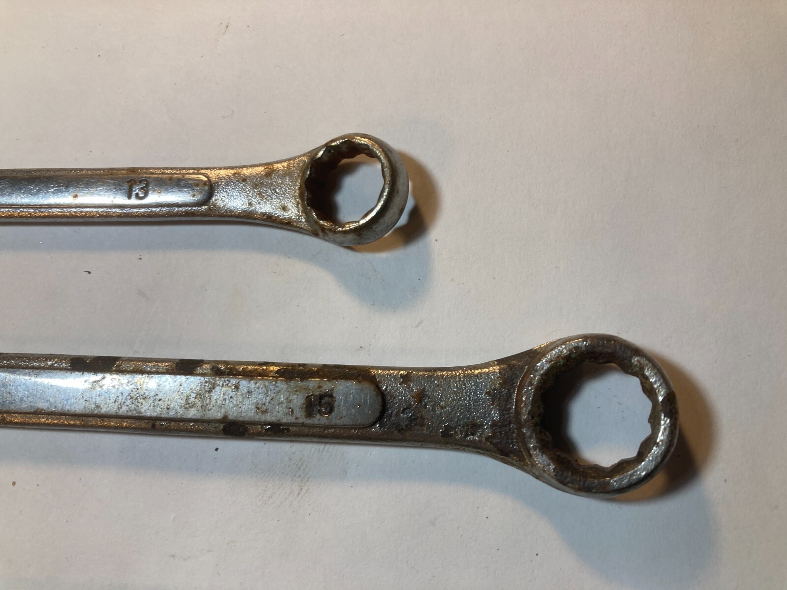 Vintage 4 Chrome Vanadium Combination Wrenches 13, 15, 17, 19mm Steel Forged