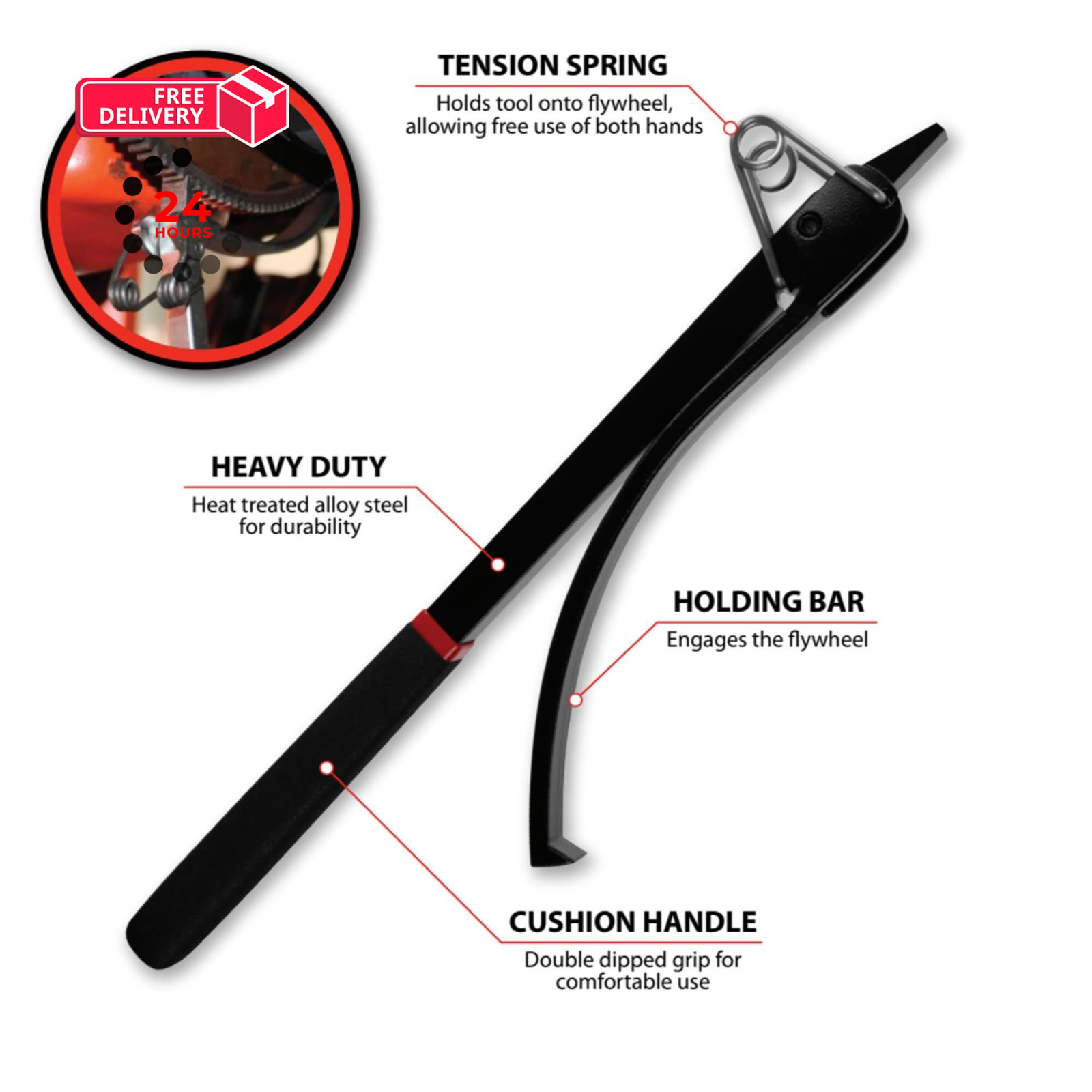 Performance Tool W80510 Flywheel Turner with Spring Turner, No Color